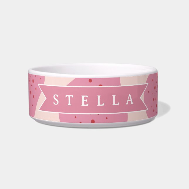Personalised Pink Pear Pattern Cute Girly Fruit Bowl (Front)