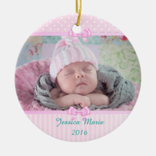Personalised Pink Photo Christmas Ornament