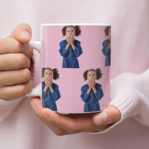 Personalised Pink Photo Collage Kids Birthday  Large Coffee Mug