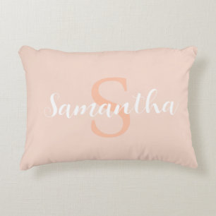 Personalised pink pillow with name initial