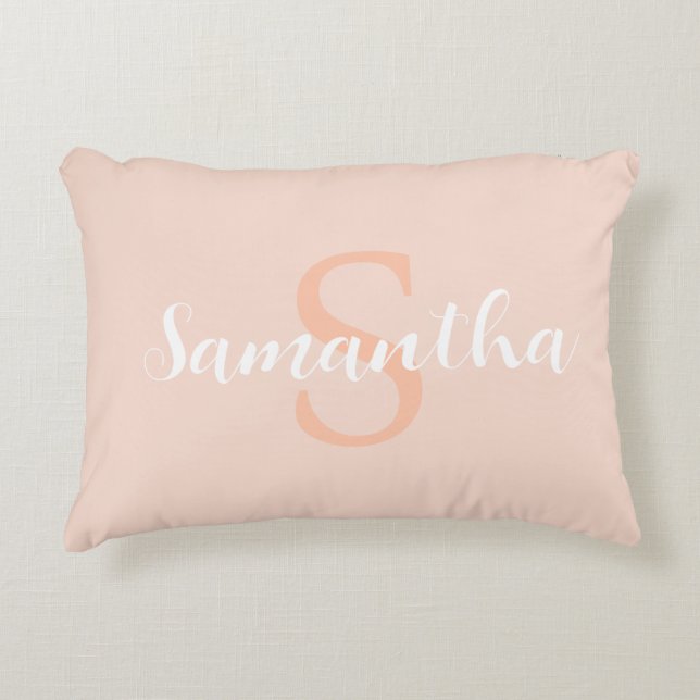 Personalised pink pillow with name initial (Front)