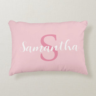 Personalised pink pillow with name initial
