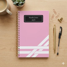 Personalised Pink Planner Custom Name Journal Note
