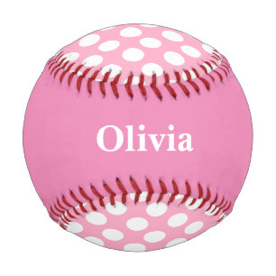 Personalised Pink Polka Dot Baseball