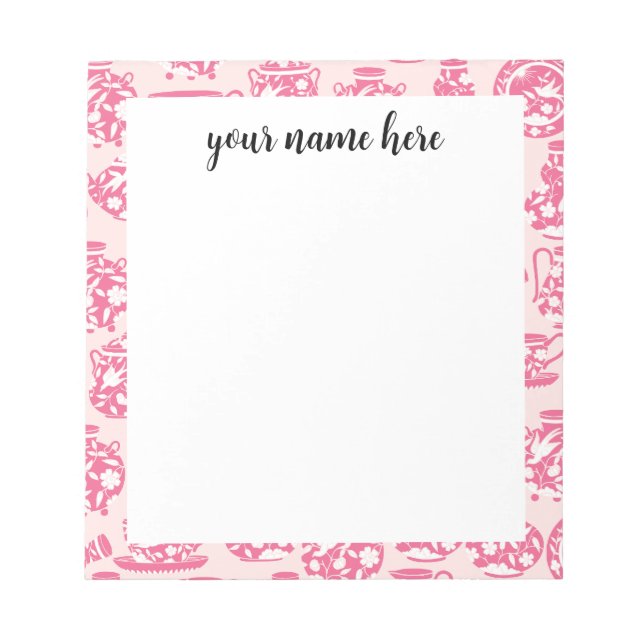Personalised Pink Porcelain Notepad (Front)