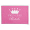 Personalised pink princess crown girls pillowcase