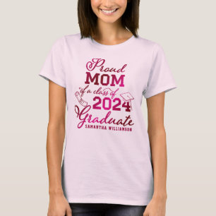 Personalised Pink Proud Mum Of 2023 Graduate T-Shirt