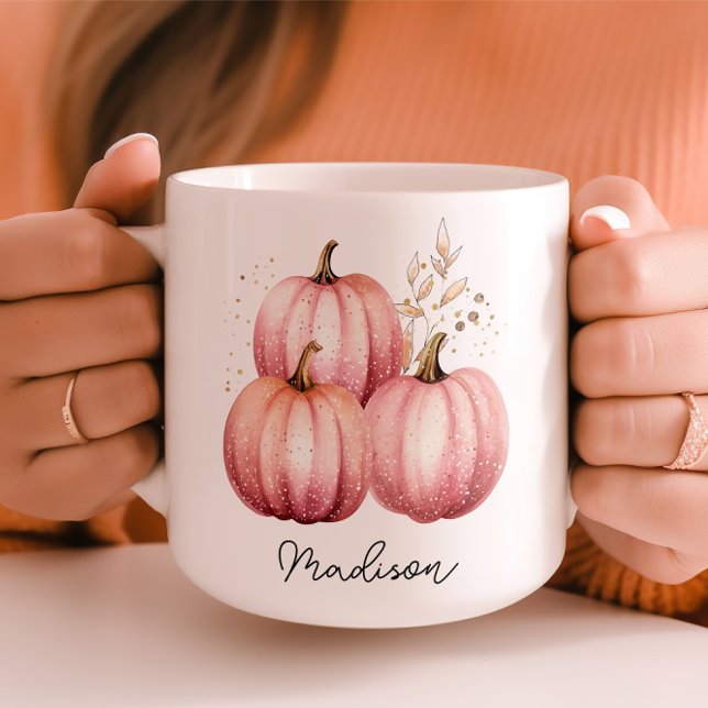 Personalised Pink Pumpkin Mug (Creator Uploaded)