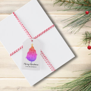 Personalised Pink Purple Christmas Tree  Gift Tags