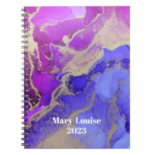 Personalised Pink Purple Gold Art Notebook