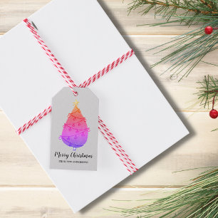 Personalised Pink Purple Red Christmas Tree Gift Tags