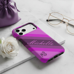 Personalised Pink & Purple Striped Name Monogram