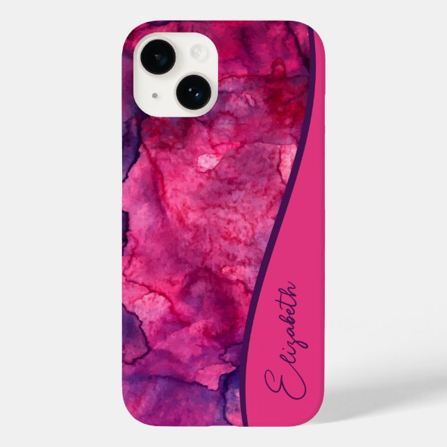 Personalised Pink Purple Watercolor  Case-Mate iPhone Case (Back)