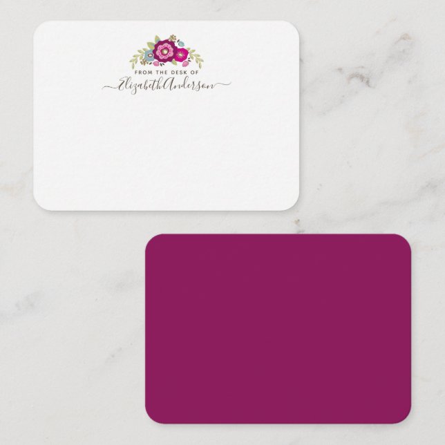 Personalised Pink Purple Watercolor Floral Card (Front/Back)