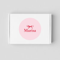 Personalised Pink & Red Bow Name