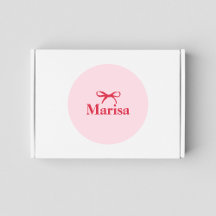 Personalised Pink & Red Bow Name