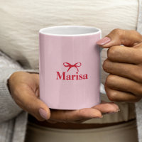Personalised Pink & Red Bow Name