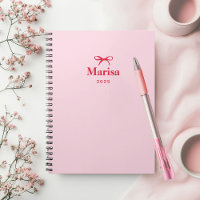 Personalised Pink & Red Bow Name