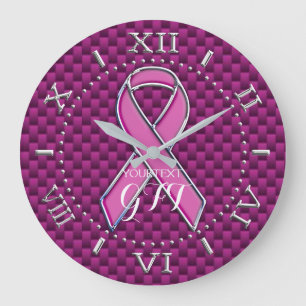 Personalised Pink Ribbon Awareness on a Large Clock