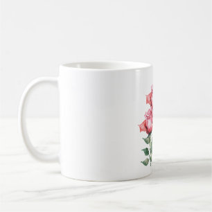 Personalised Pink Rose Floral Classic Mug