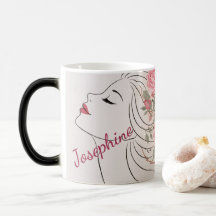 Personalised Pink Rose Floral Hair Woman Elegant 