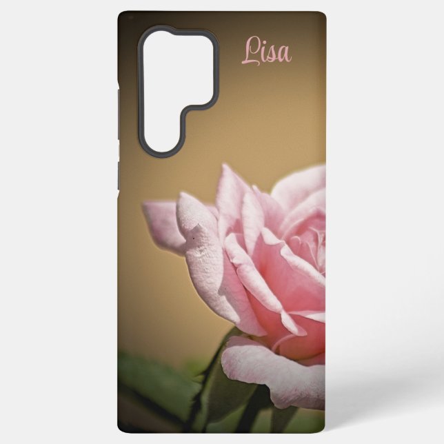 Personalised Pink Rose Flower Samsung Case  (Back)