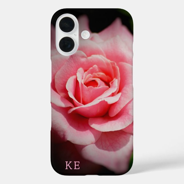 Personalised Pink Rose Sturdy iPhone Case (Back)