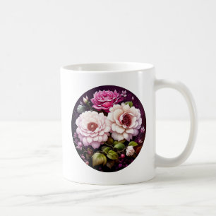 Personalised Pink Roses Floral Coffee Mug
