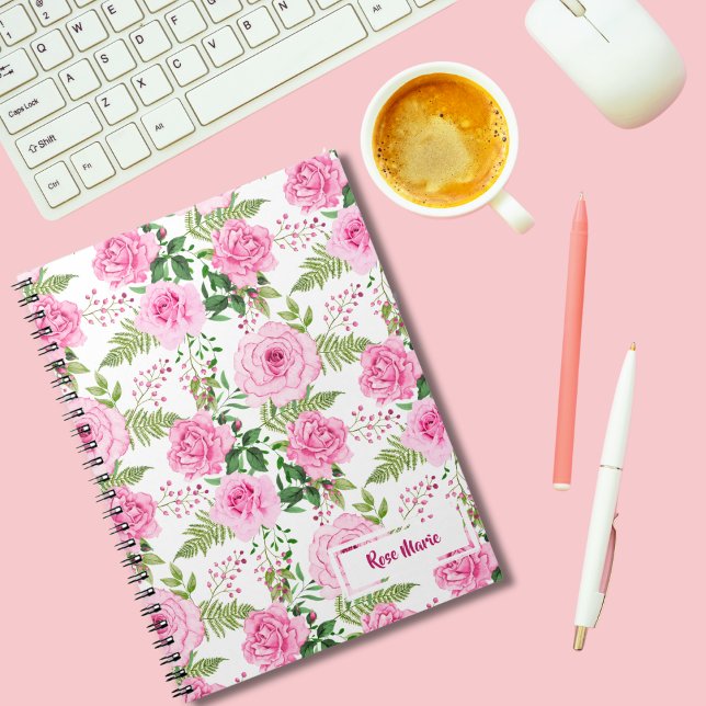 Personalised Pink Roses Notebook (Creator Uploaded)