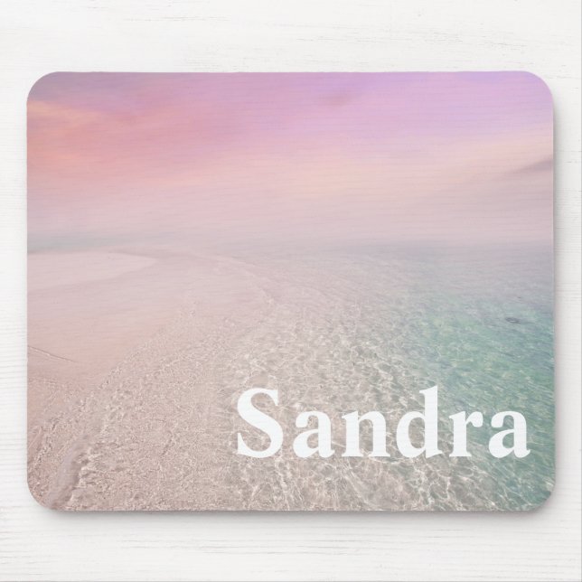personalised pink sand beach mouse pad (Front)