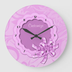 Personalised Pink Scalloped Frame Wall Clock