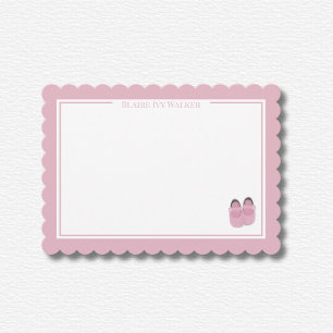 Personalised Pink Scalloped Stationery Invitation