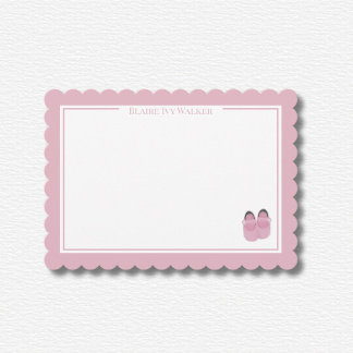 Personalised Pink Scalloped Stationery Invitation