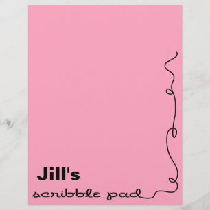 Personalised Pink Scribble Pad
