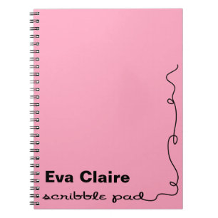 Personalised Pink Scribble Pad Notebook