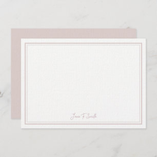 Personalised Pink Simple Modern Border Stationary Thank You Card