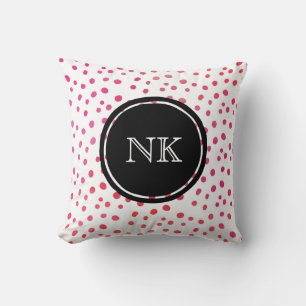 Personalised pink spot pillow