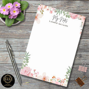 Personalised Pink Spring Flowers Post-it Notes