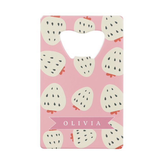 Personalised Pink Strawberry Name Cute Girly (Front)