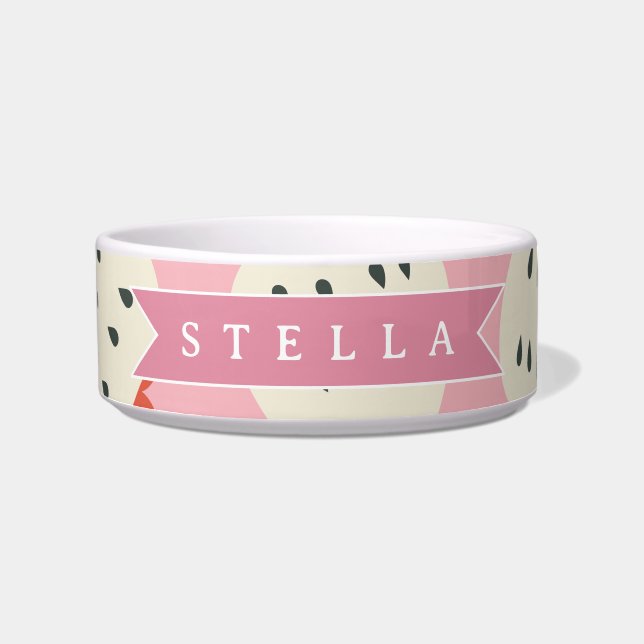 Personalised Pink Strawberry Name Cute Girly Bowl (Front)