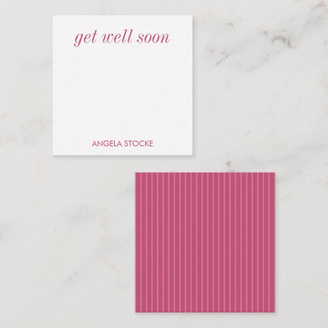 Personalised Pink Stripe Card (Front/Back)