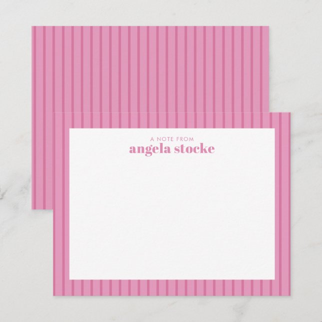 Personalised Pink Stripe  Card (Front/Back)