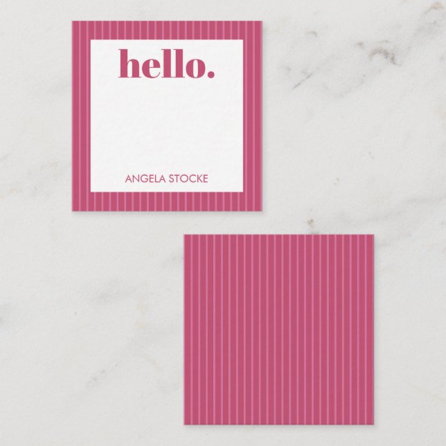 Personalised Pink Stripe Card (Front/Back)