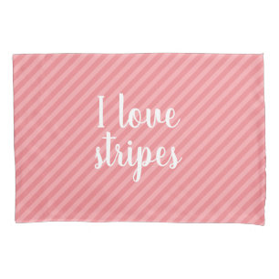Personalised pink stripe pillowcase bedroom decor