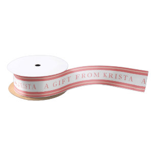Personalised Pink Stripe Satin Ribbon