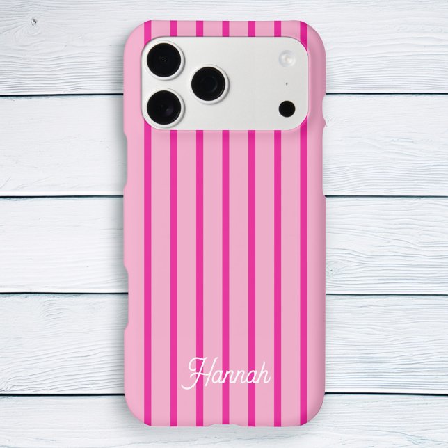Personalised Pink Stripes (Personalized Pink Stripes Case-Mate iPhone Case)