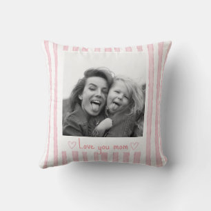 Personalised Pink Stripes Coquette Custom Text Cushion