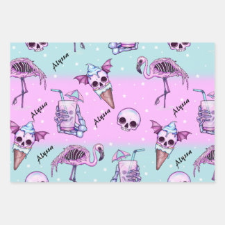 Personalised Pink Summer/Beach Goth  Wrapping Paper Sheet