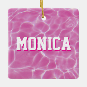 Personalised Pink Swimmer or Diver Photo Ceramic Ornament