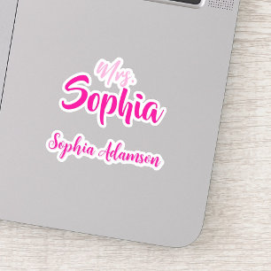 Personalised Pink Teacher Name (CUTE TEACHER GIFT)
